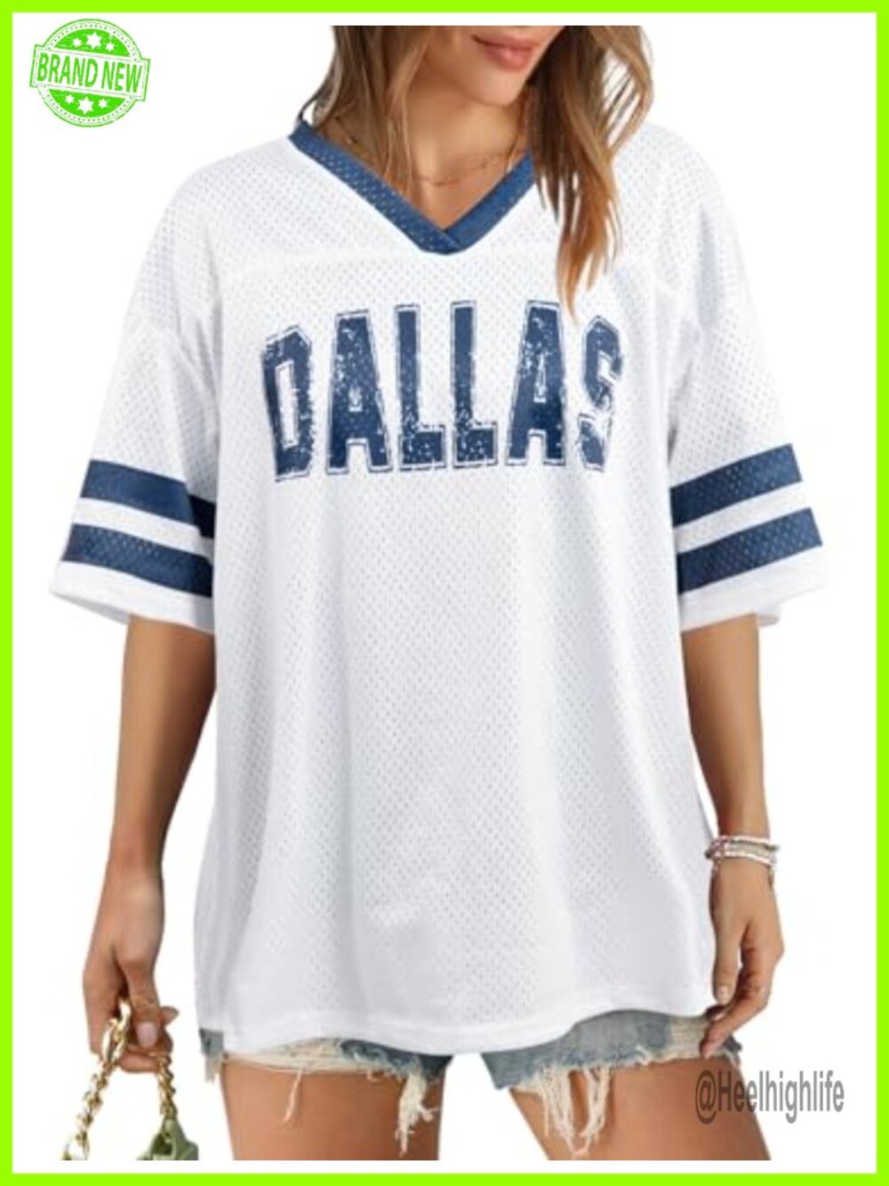 Women Football Game Day V Neck Short Sleeve T-Shirt